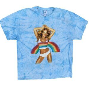 Vintage Mariah Carey Tie Dye Graphic TShirt Blue Colortone Cotton XL